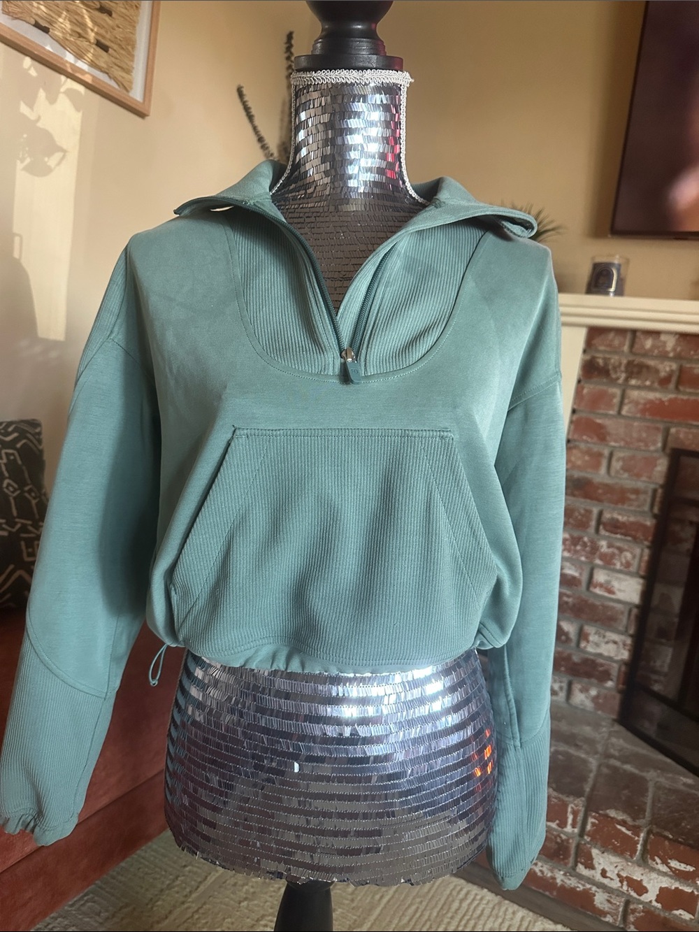 lululemon athletica Coastal Sage Green Half-Zip Pullover